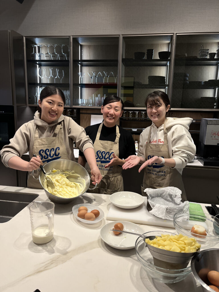 San Sebastian cooking class preparing Basque dishes
